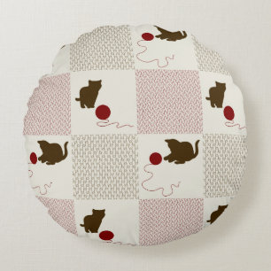 Kittens Backgrounds Round Cushion