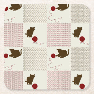 Kittens Backgrounds Square Paper Coaster