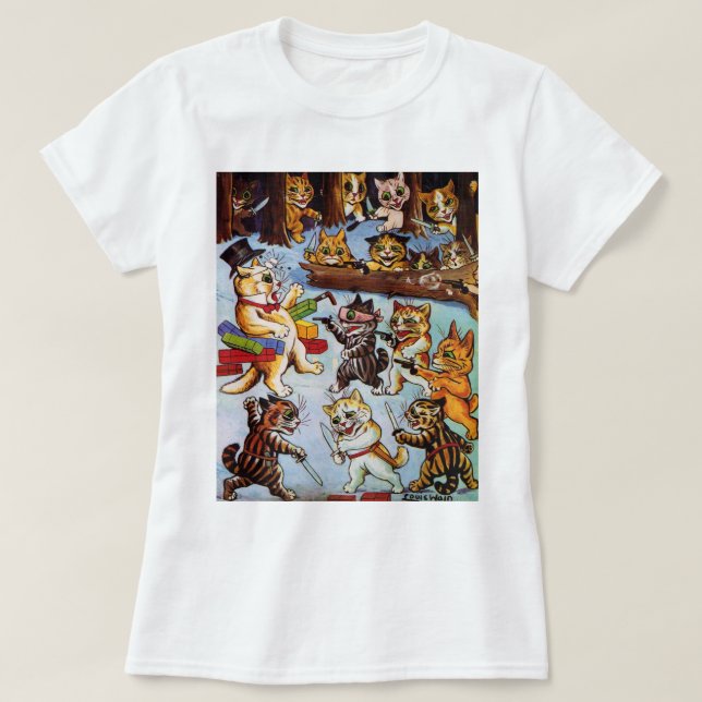 Kitten's Bandits, Louis Wain T-Shirt (Design Front)