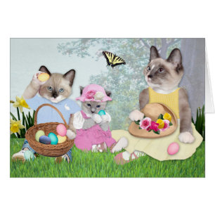 Kittens Easter Egg Hunt Greeting Card