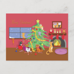Kittens' First Christmas Holiday Postcard