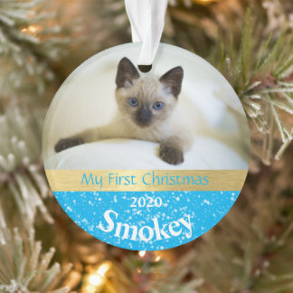 Kitten's First Christmas Photo Ornament