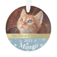 Kitten's First Christmas Photo Ornament