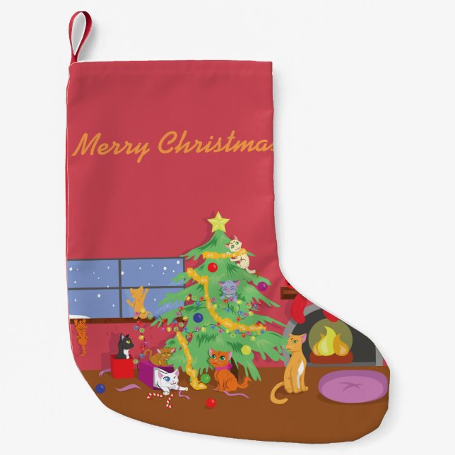Kittens' First Christmas Small Christmas Stocking (Front)