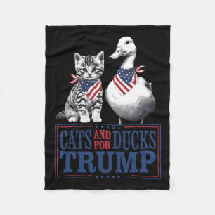 Kittens For Trump 2024 Cats And Ducks For Trump Va Fleece Blanket