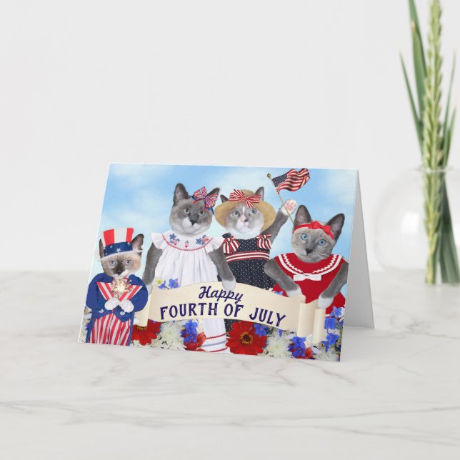 Kittens Fourth of July Greeting Card (Front)