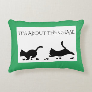 Kittens green throw pillow. decorative cushion