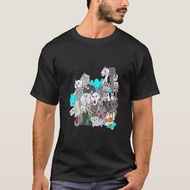kittens group party cats T-Shirt (Front)