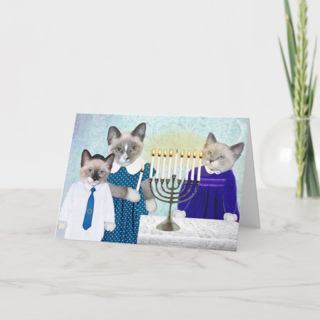 Kittens' Hanukkah Greeting Card (Front)