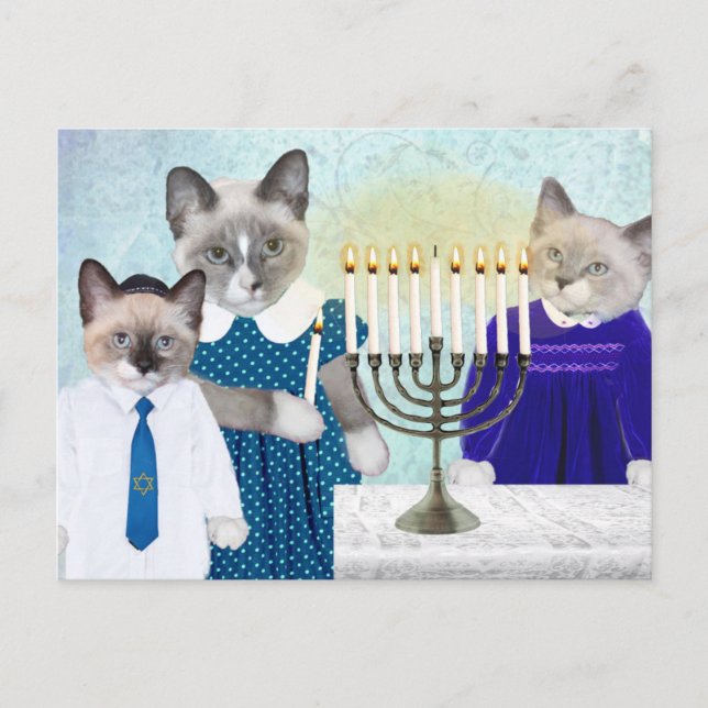 Kittens' Hanukkah Postcard (Front)