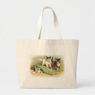 Kittens Hide and Seek Large Tote Bag