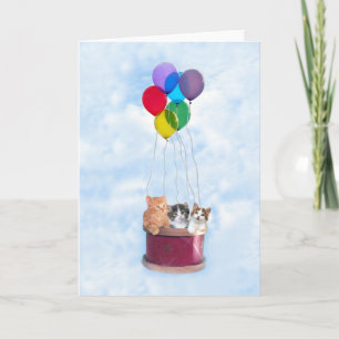 Kittens Hot Air Balloon Greeting Card