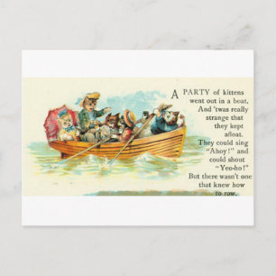 Kittens in a Row Boat Postcard