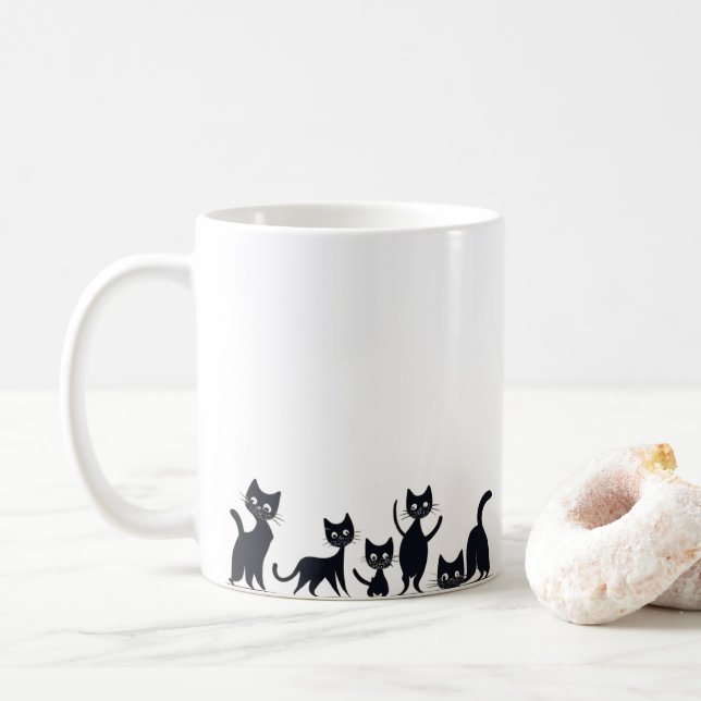 Kittens in different positions coffee mug (With Donut)