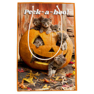 Kittens in Jack-o-Lantern Medium Gift Bag
