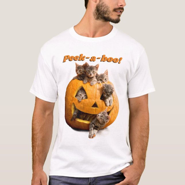 Kittens in Jack-o-Lantern T-Shirt (Front)