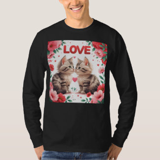 Kittens in love a sweet love T-Shirt