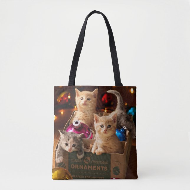 Kittens in Ornament Box Tote Bag (Front)