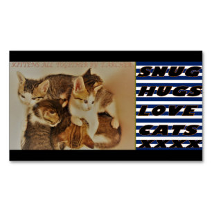 Kittens in repose picture original Magnetic business card
