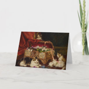 Kittens in Sewing Basket Jules Leroy Card