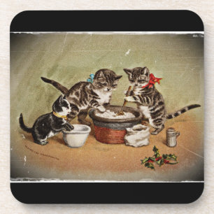 Kittens Making Pudding Coaster