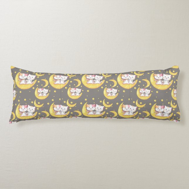 Kittens, Moons and Stars Body Cushion (Front)