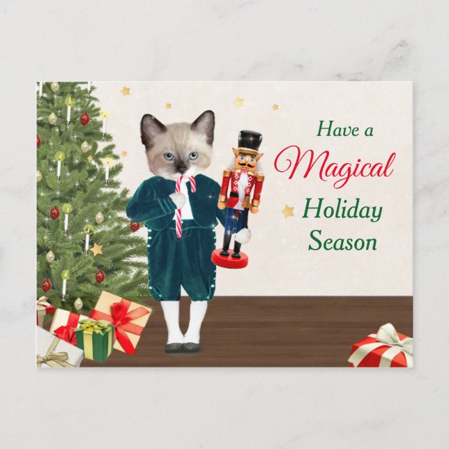 Kittens Nutcracker Holiday Postcard (Front)