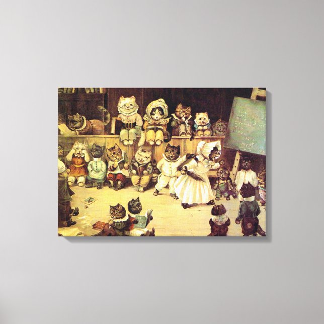 Kittens of a Cat's School, Louis Wain Canvas Print (Front)