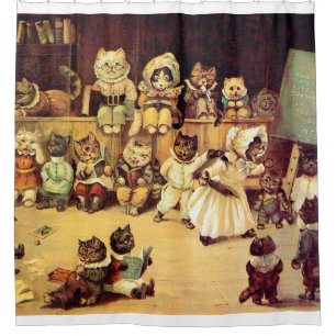 Kittens of a Cat's School, Louis Wain Shower Curtain