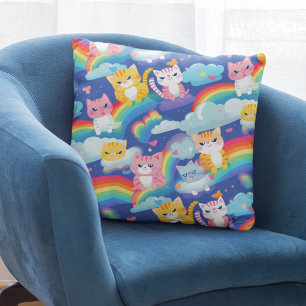 Kittens on Rainbows Cushion