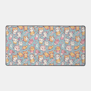 Kittens pattern desk mat