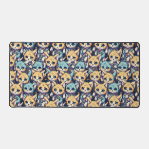 Kittens pattern desk mat