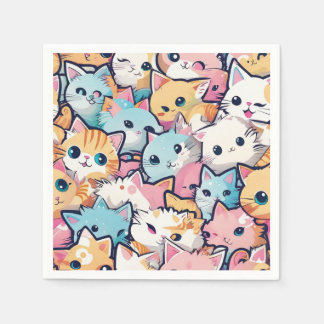 Kittens pattern napkin