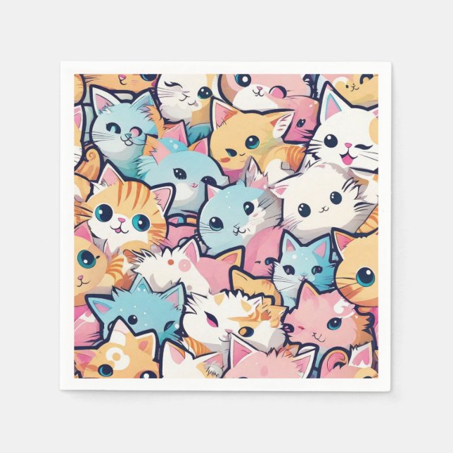 Kittens pattern napkin (Front)