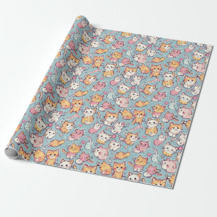 Kittens pattern wrapping paper