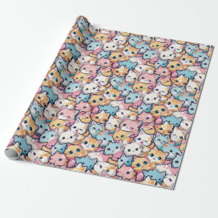 Kittens pattern wrapping paper