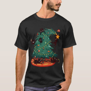 Kittens playing in Christmas tree T-Shirt