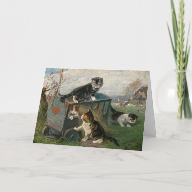 Kittens Playing | Julius Adam the Younger Card (Front)