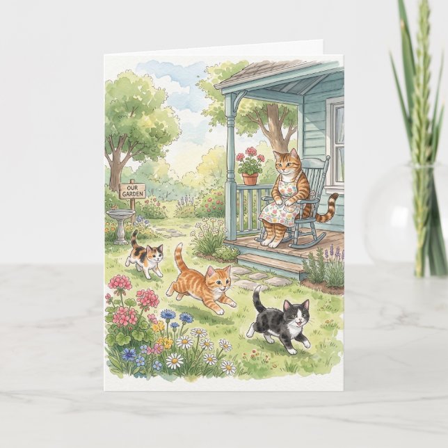 Kittens Playing Tag Card (Front)