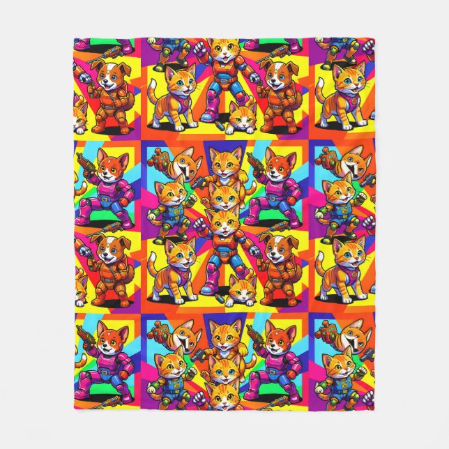 Kittens - Puppies  Fleece Blanket (Front)
