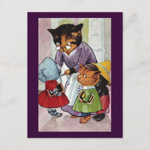 Kittens Ready for School Postcard