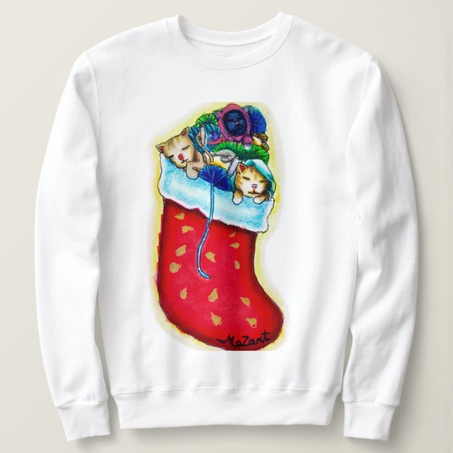 Kitten's Stocking Long Sleeved Shirt (Design Front)