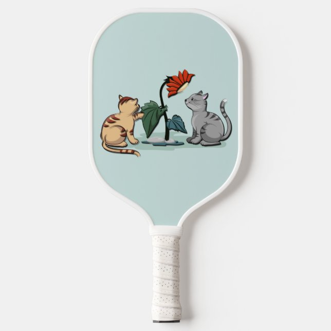 Kittens Summer Delight Seafoam Green Pickleball Paddle (Front)
