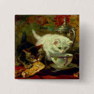Kittens Tea Party 15 Cm Square Badge