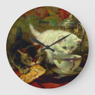 Kittens Tea Party Large Clock