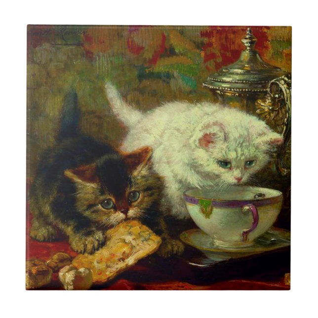 Kittens Tea Party Tile (Front)
