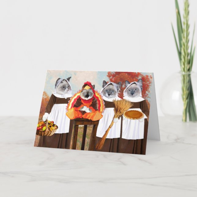 Kittens Thanksgiving Greeting Card (Front)