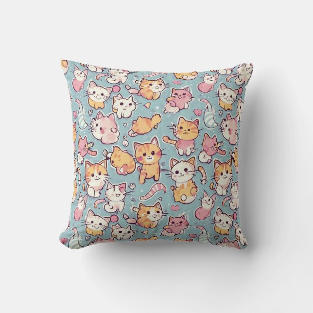 Kittens Throw Pillow (Front)