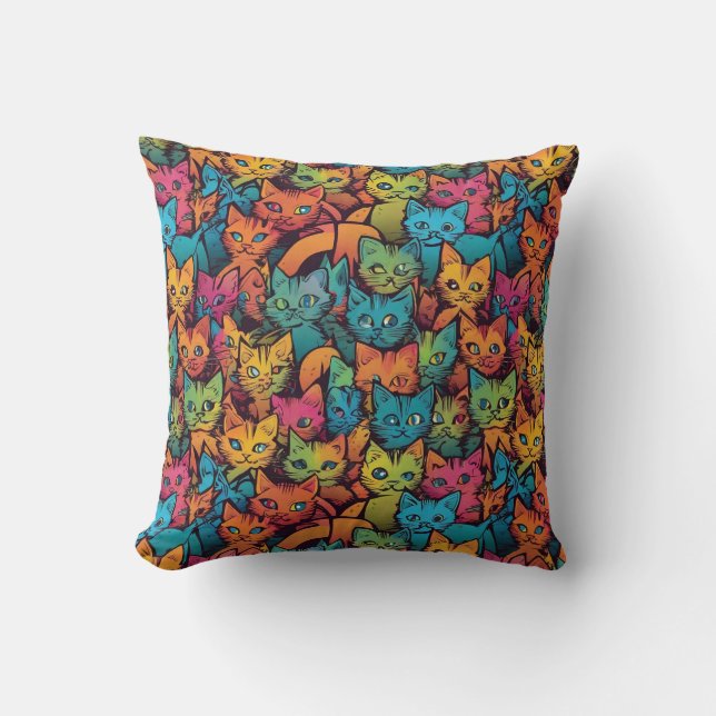 Kittens Throw Pillow (Front)