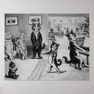 Kittens Violinist, Louis Wain Poster